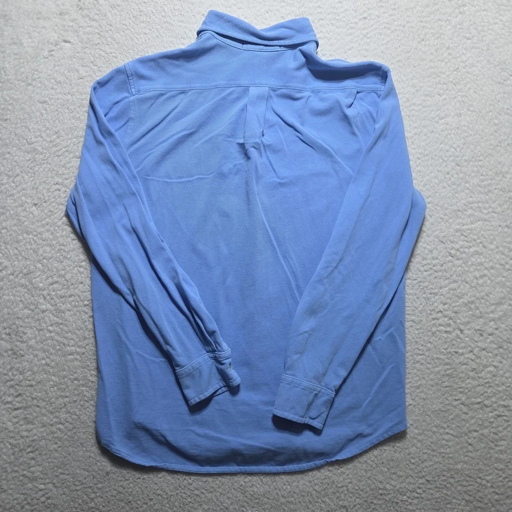Polo Ralph Lauren Featherweight Mesh Cotton Button-Down Shirt Blue Medium